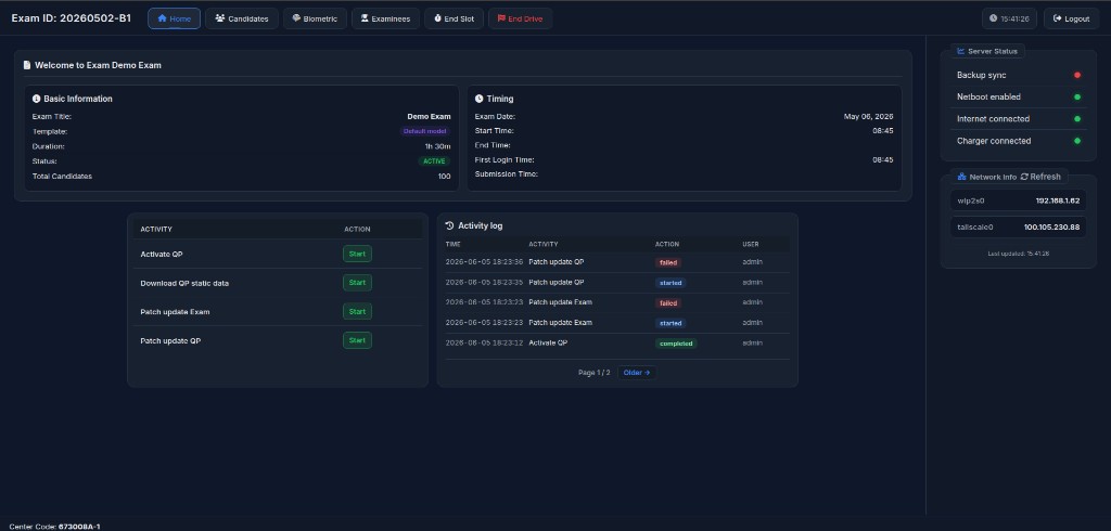 ProctoExam exam administration dashboard